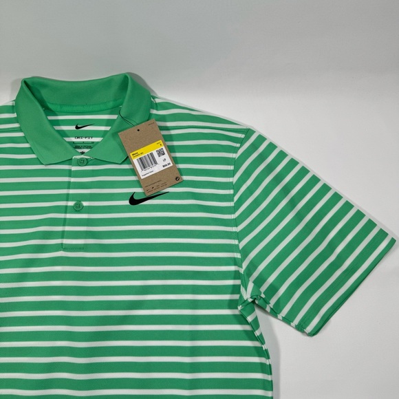 NWT New Nike Small S Dri-FIT Victory Men's Striped Golf Tennis Polo Shirt Top - Picture 3 of 4